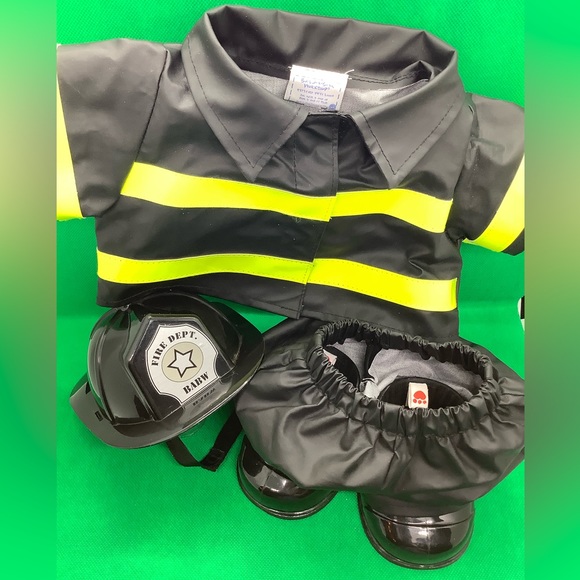 Build A Bear Workshop Fireman Outfit Pants Jacket Boots Hat Doll Clothes BABW - Picture 2 of 7